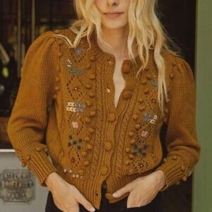 Doen Forget Me Not Cardigan Sweater Small